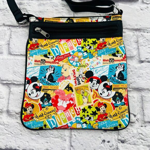 Disney‎ Parks Crossbody Purse Colorful Mickey & Friends Design Adjustable Strap - Picture 2 of 13
